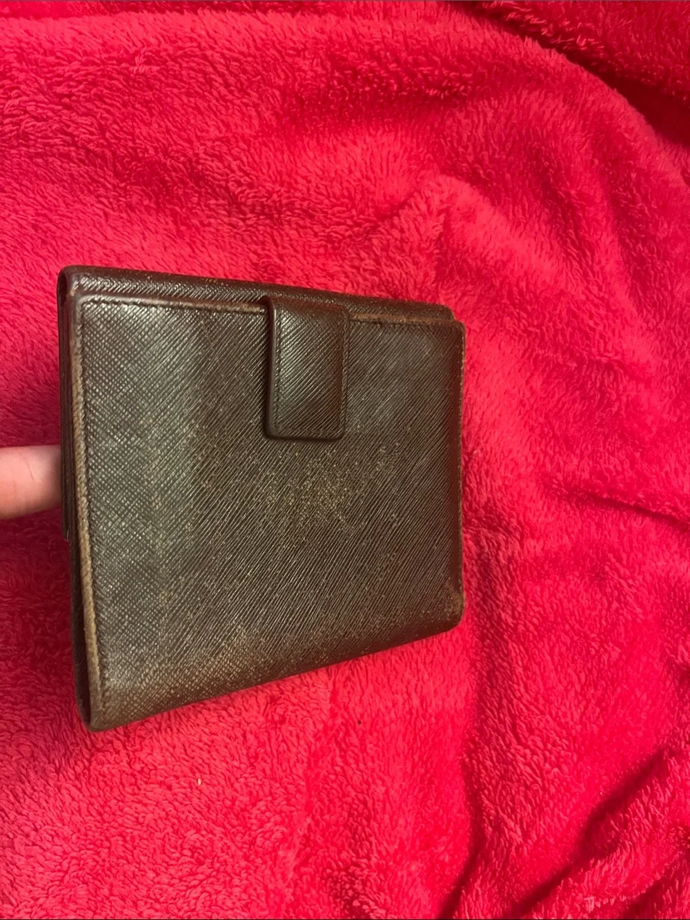 Brown Leather Ferragamo Wallet with Silver Hardware